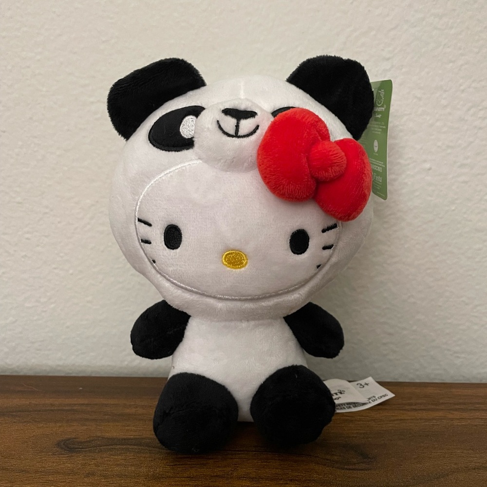 BRAND NEW 6 Inch Hello Kitty in Panda Costume Plushie NWT